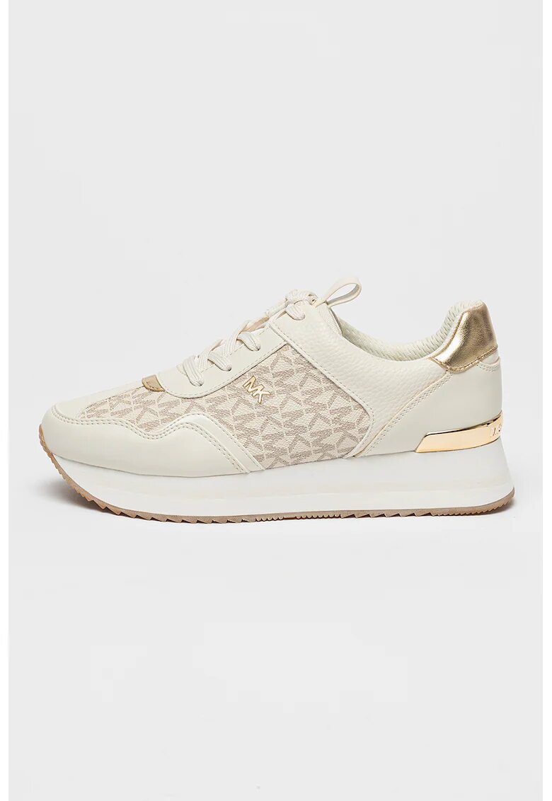 Michael Kors Pantofi sport flatform cu model logo - Alb