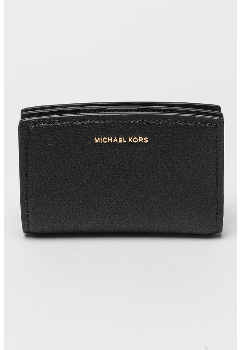 Michael Kors Portofel de piele cu logo metalic Bryant - Negru