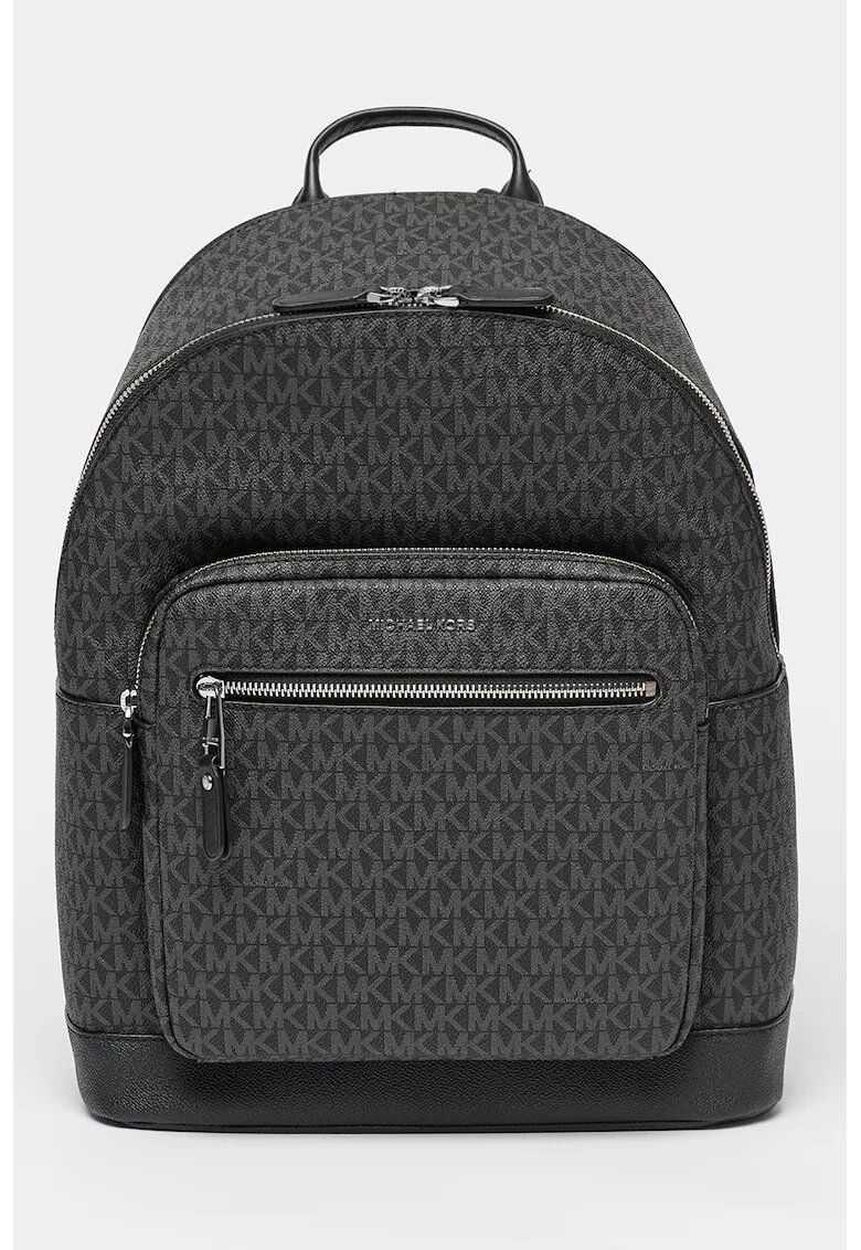 Michael Kors Rucsac de piele ecologica cu model monograma Hudson - Negru/Gri inchis