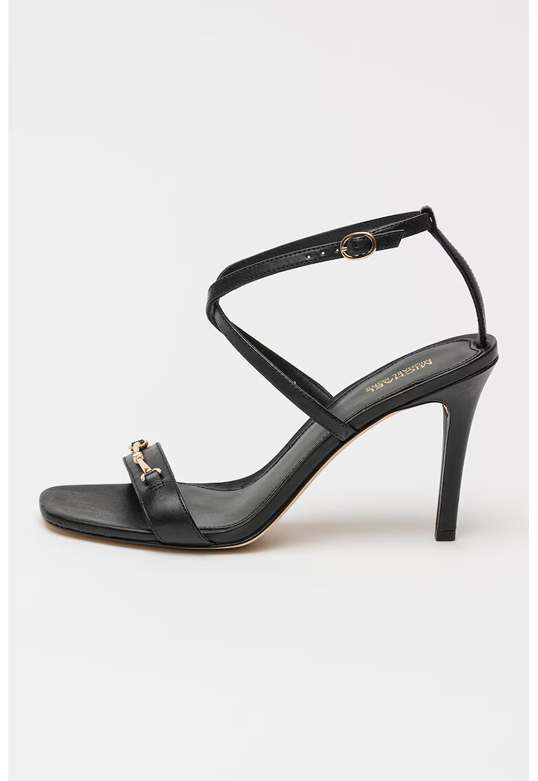 Michael Kors Sandale de piele cu toc si detaliu metalic - Negru