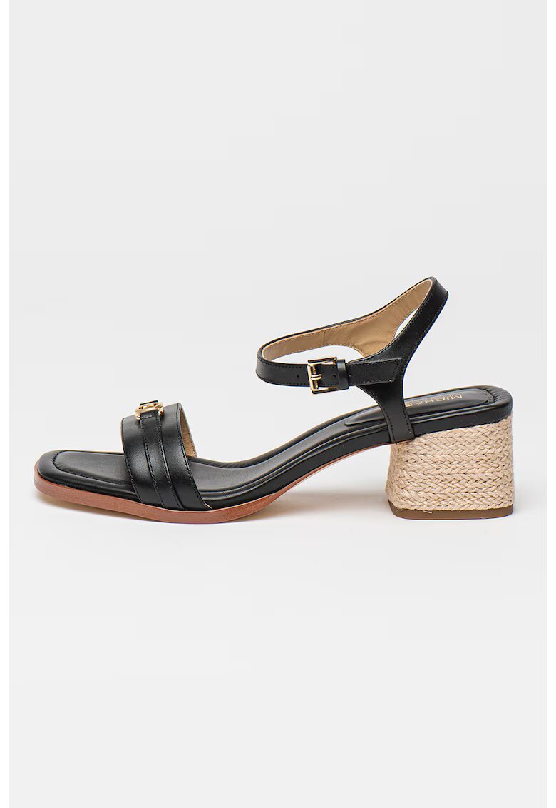 Michael Kors Sandale din piele cu toc masiv Mandy - Negru