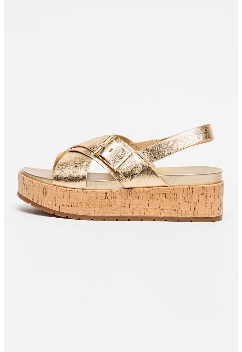 Michael Kors Sandale din piele si piele ecologica Easton - Auriu