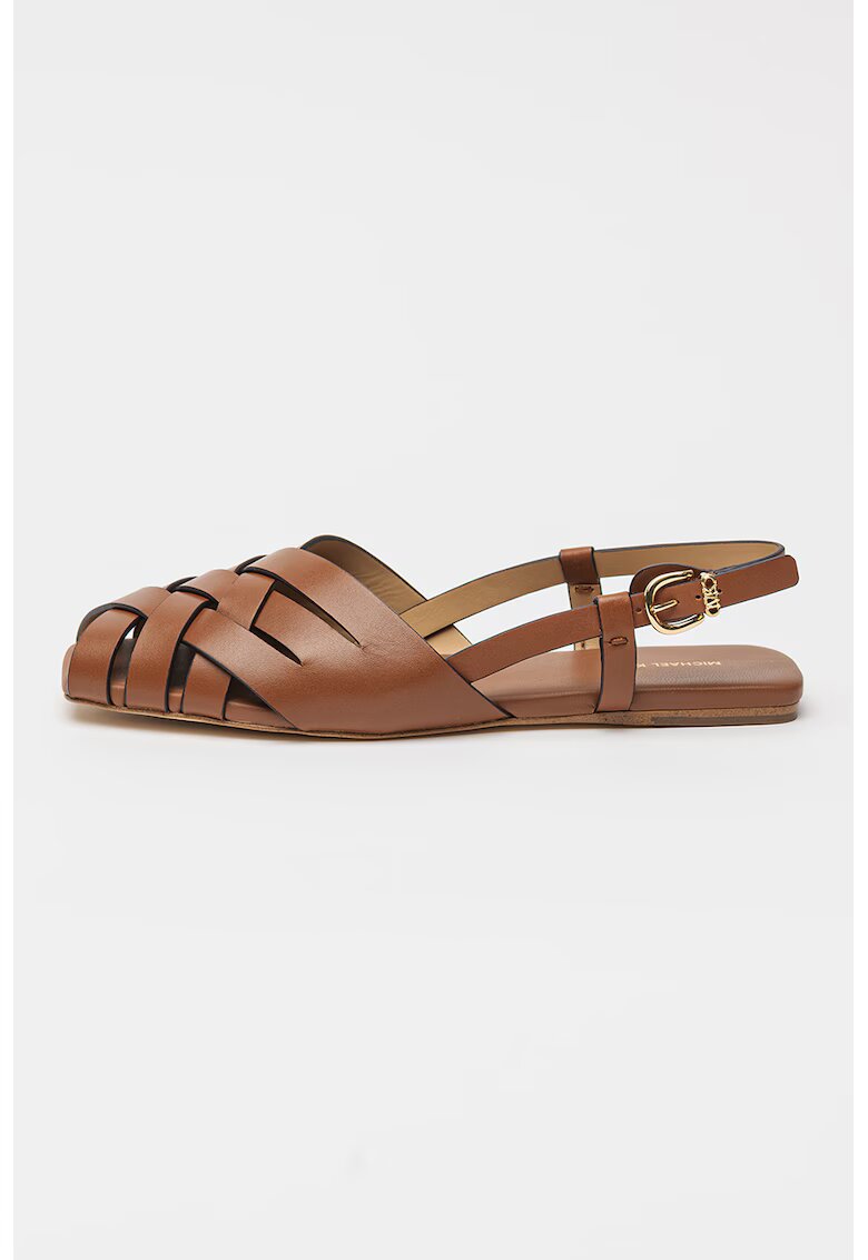 Michael Kors Sandale slingback de piele cu varf patrat - Maro scortisoara