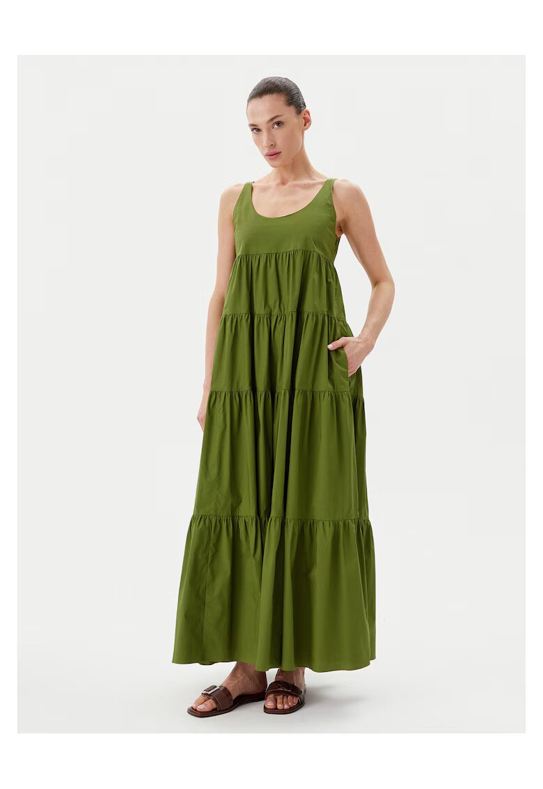 Michael Michael Kors Rochie de vara dama verde - 100% bumbac