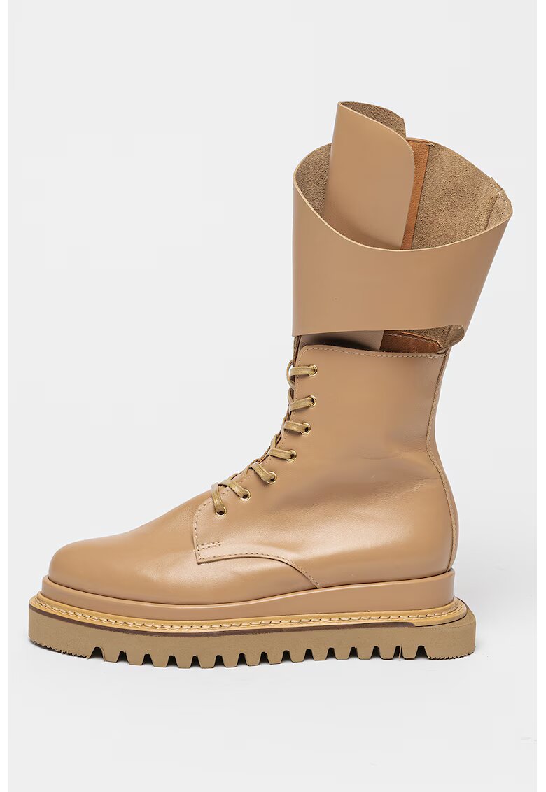 Mihaela Glavan Cizme mid-calf de piele - Bej