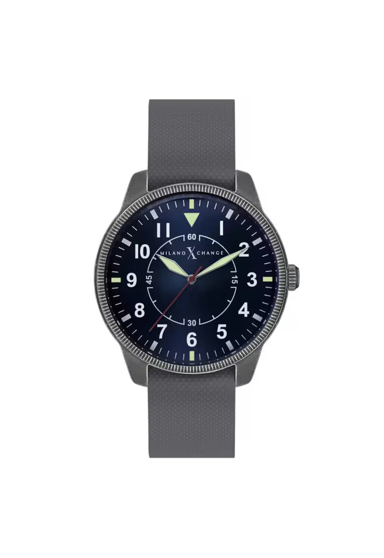 Milano X Change Ceas barbatesc MEX3136 44mm - curea silicon gri metalizat - mecanism quartz - rezistenta la apa 3 ATM
