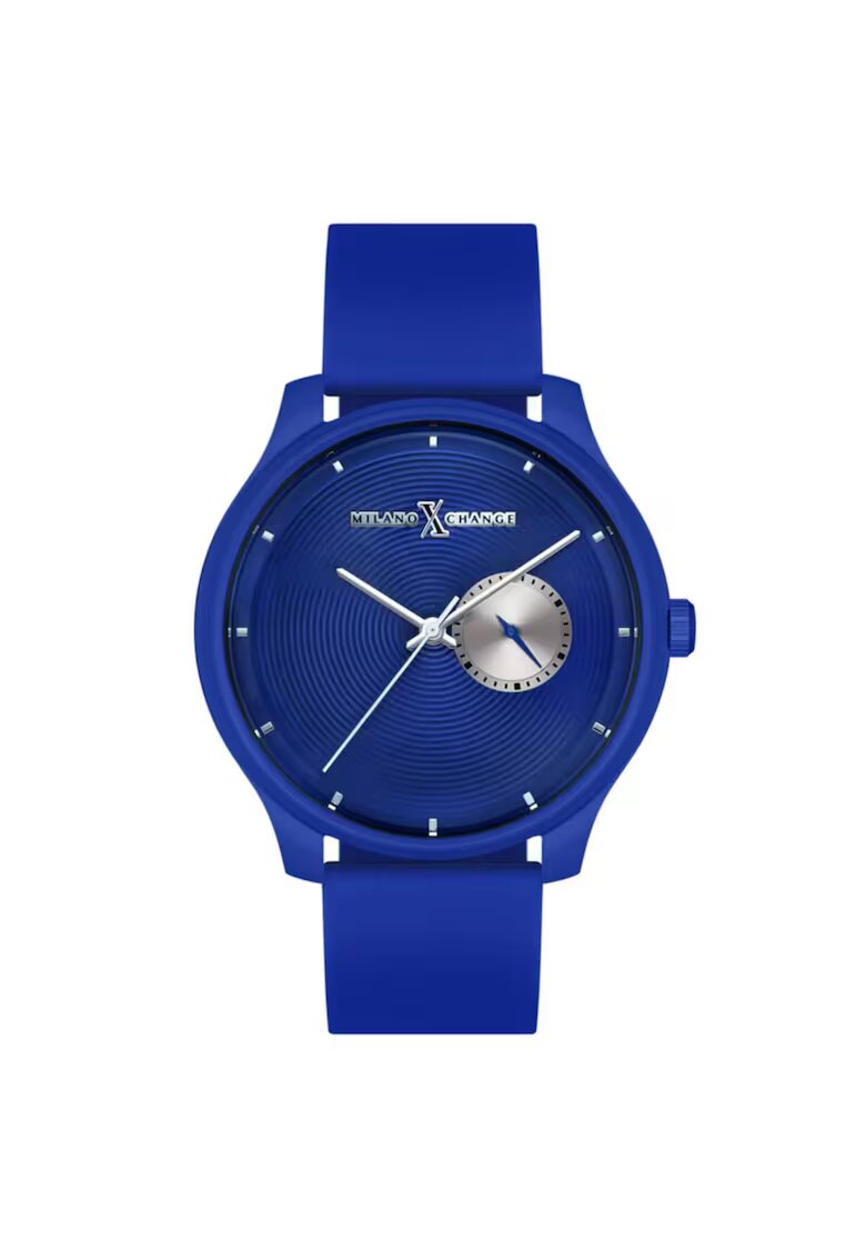 Milano X Change Ceas barbatesc MEX3147 - 42mm - culoare albastru inchis - curea silicon navy - mecanism quartz - rezistenta la apa 3 ATM