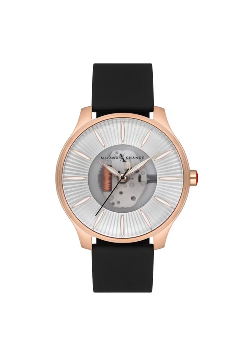 Milano X Change Ceas barbatesc MEX3175 - carcasa 43mm - culoare aurie - curea neagra - mecanism quartz - rezistenta la apa 3 ATM