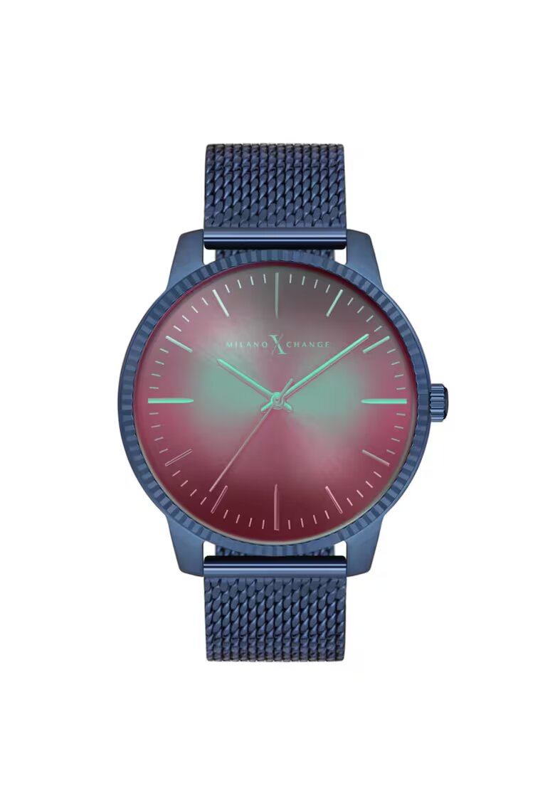 Milano X Change Ceas barbatesc MEX3192 - 44 mm - culoare albastru inchis - curea textila albastra marina - mecanism quartz - rezistenta la apa 3 ATM