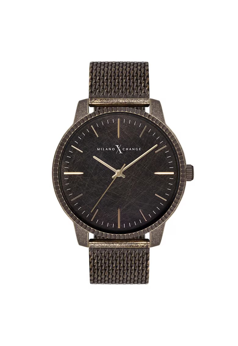 Milano X Change Ceas barbatesc MEX3195 - curea din otel - carcasa rotunda - negru - 44 mm
