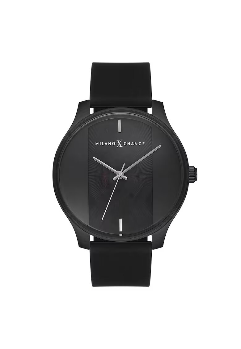 Milano X Change Ceas barbatesc MEX3234 - curea silicon neagra - 43mm - rezistent la apa 3 ATM - negru