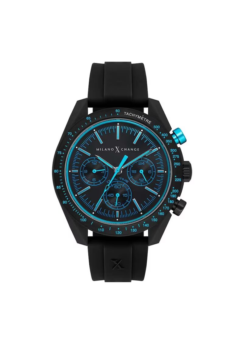 Milano X Change Ceas barbatesc model MXG3115 - 43 mm - mecanism Quartz - rezistent la apa 5 ATM - curea plastic - culoare neagra