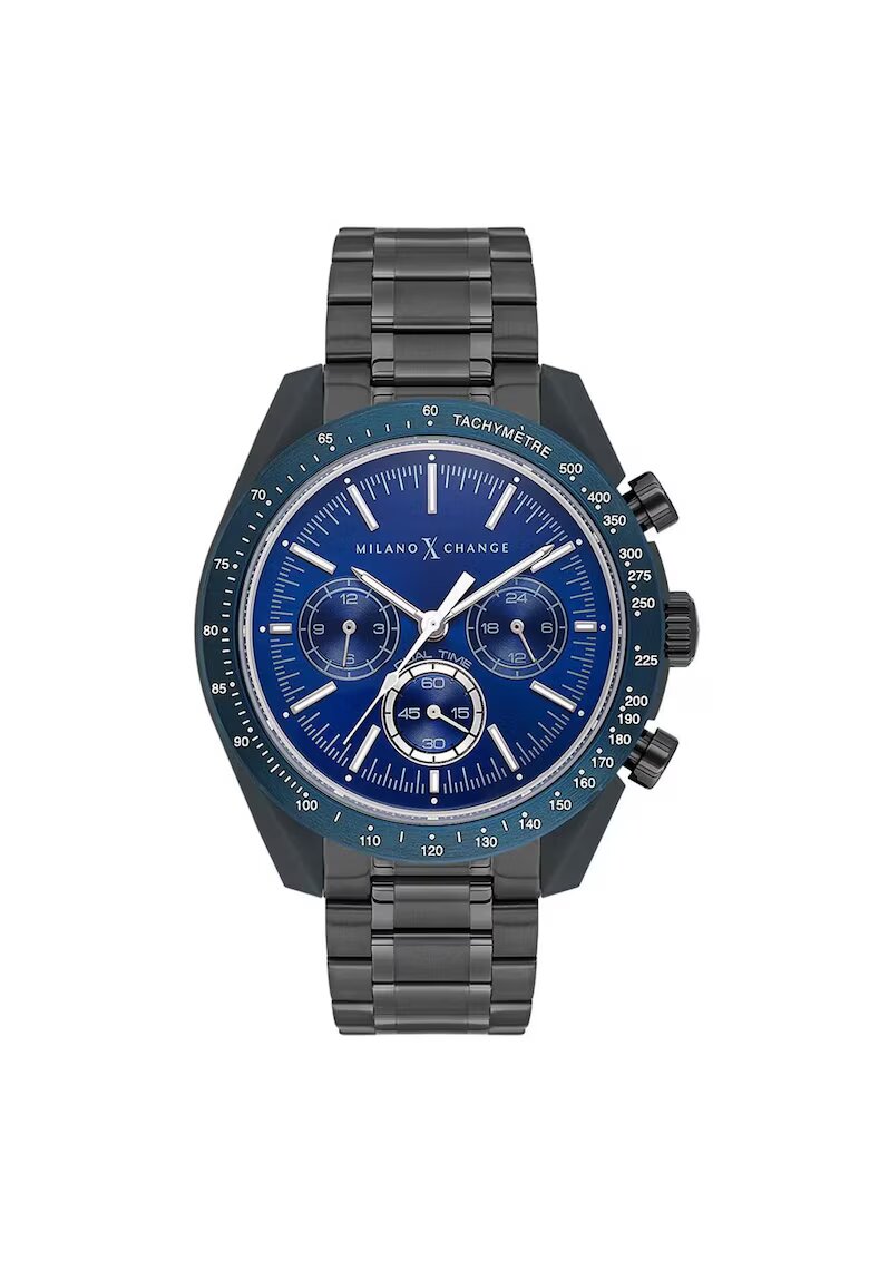 Milano X Change Ceas barbatesc MXG3119 - 43mm - curea din otel - rezistent la apa 5 ATM - gri