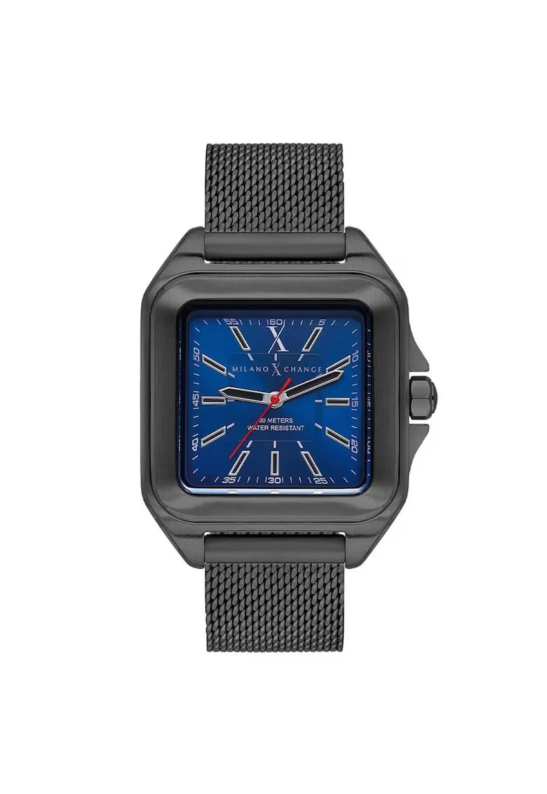 Milano X Change Ceas barbatesc MXU10004 - 38x38mm - curea din otel gri - cadran gri - mecanism quartz