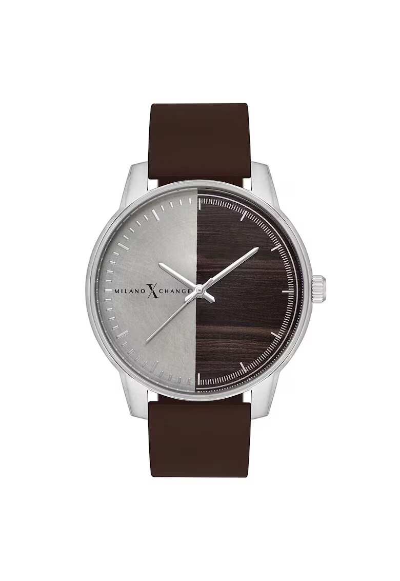 Milano X Change Ceas sportiv barbati 44 mm - carcasa din otel - curea din silicon - gri metalizat - 3 ATM