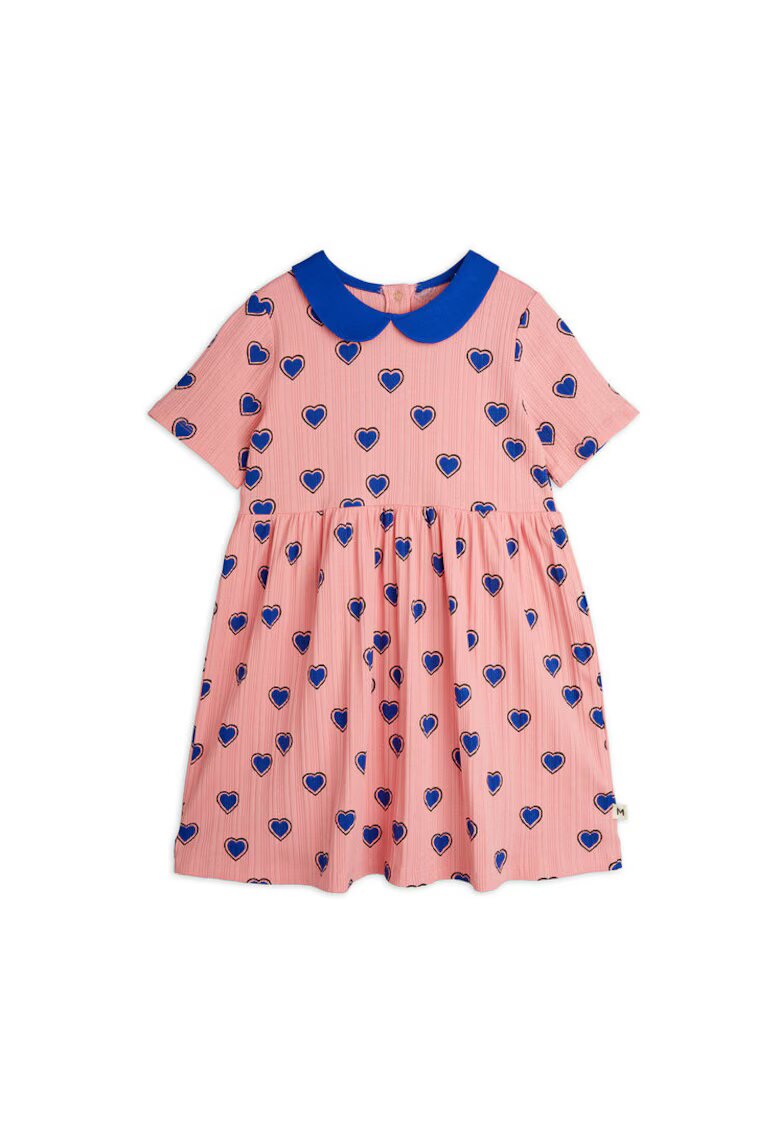 Mini Rodini Rochie de zi fete - Roz/Albastru - Inima
