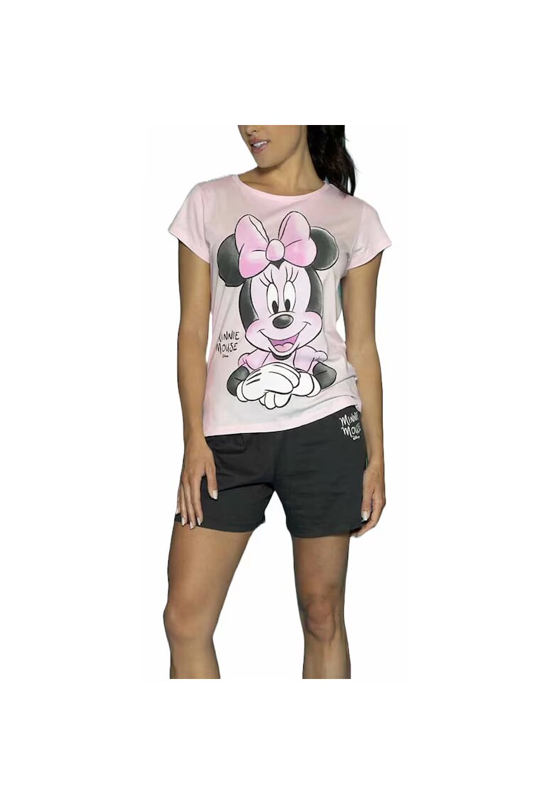 Minnie Mouse Pijama cu maneca scurta si imprimeu cu - Roz