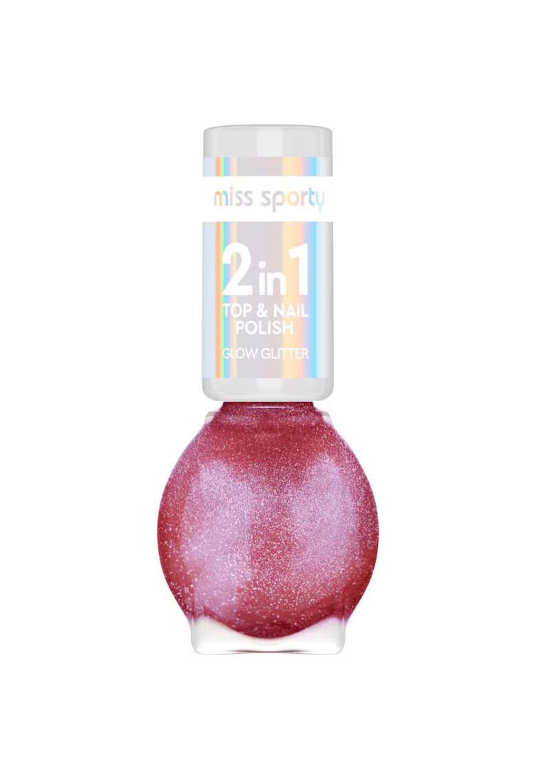 Miss Sporty Lac De Unghii Glow Glitter - 7 ml - Roz
