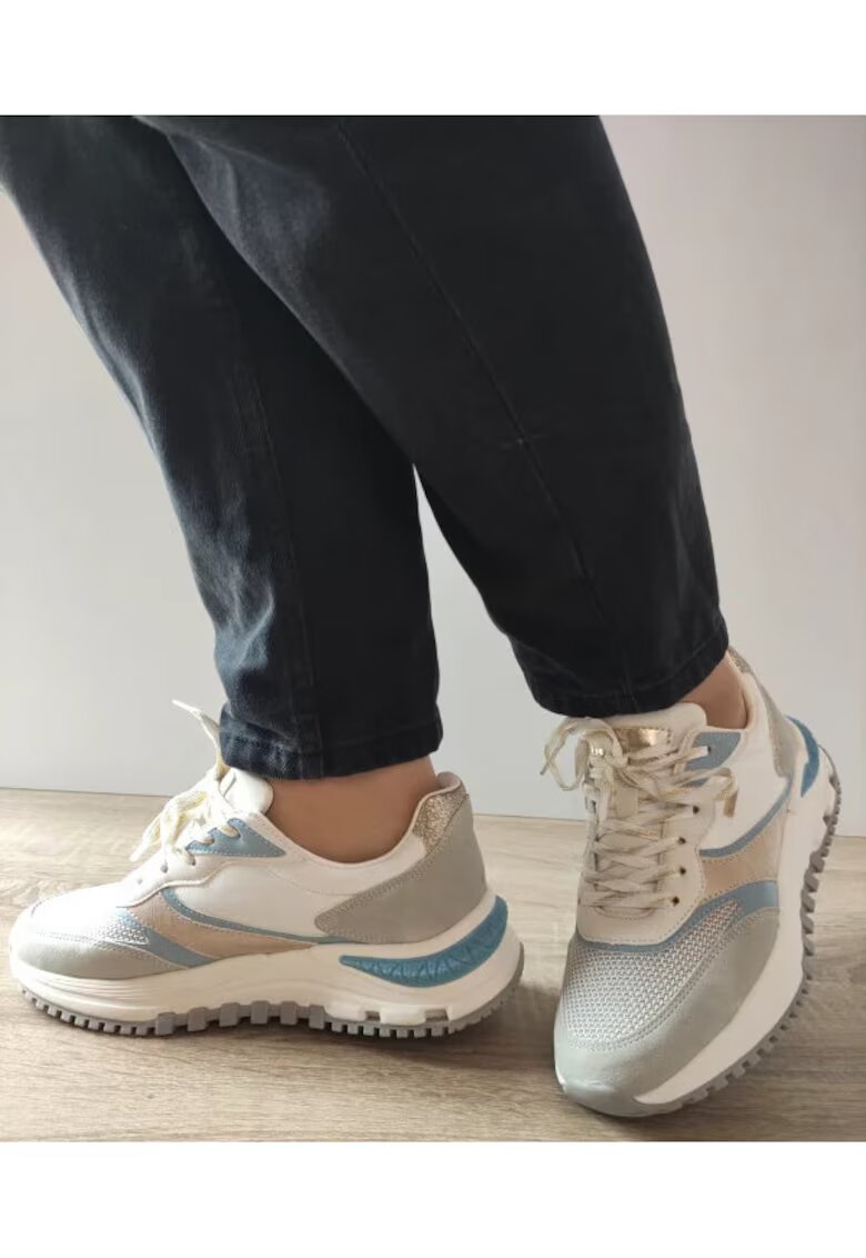 Misscat Pantofi Casual Dama 250533-3 Bleu Cu Alb - Albastru - Albastru