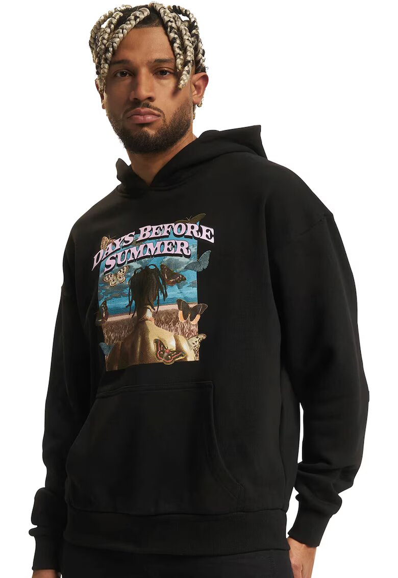 Mister tee Hanorac unisex cu imprimeu foto si grafic - Negru/Lila/Albastru