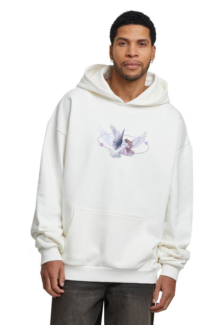 Mister tee Hanorac unisex cu imprimeu grafic - Alb murdar