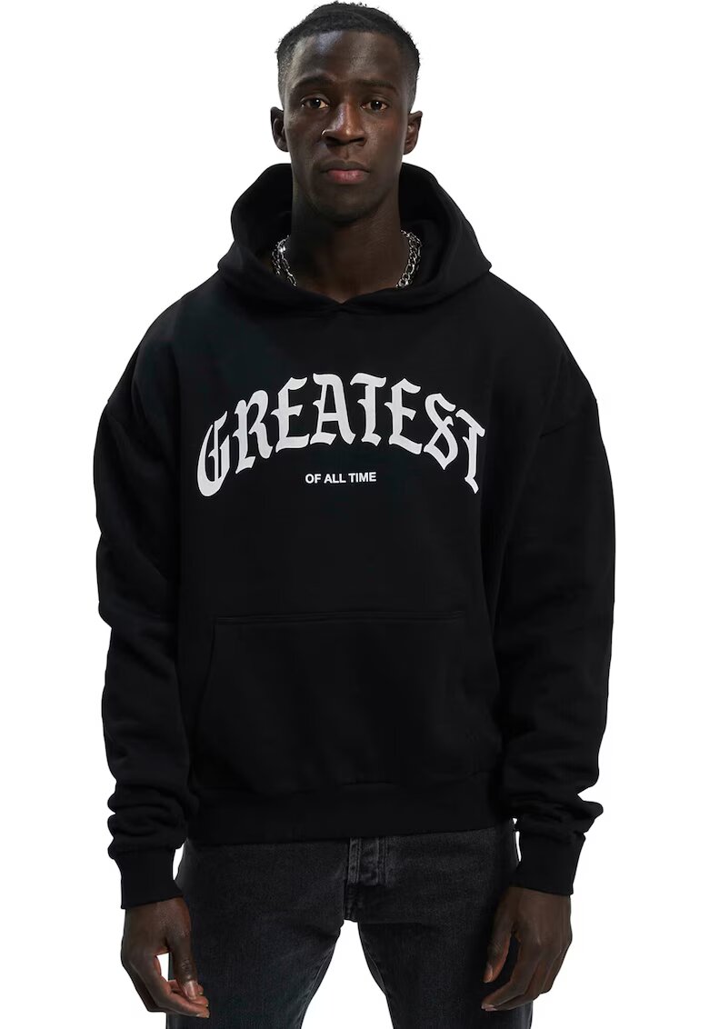 Mister tee Hanorac unisex cu imprimeu pe partea din spate - Alb/Negru