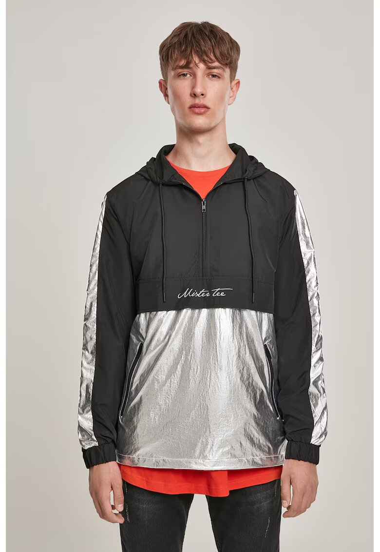 Mister tee Jacheta cu aspect metalizat - fara inchidere - Negru/Argintiu