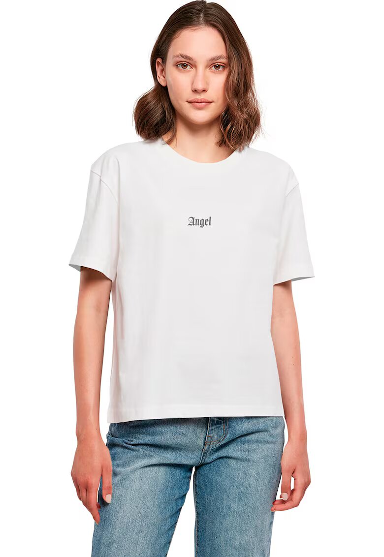Mister tee Tricou cu decolteu rotund si imprimeu pe partea din spate - Alb/Negru