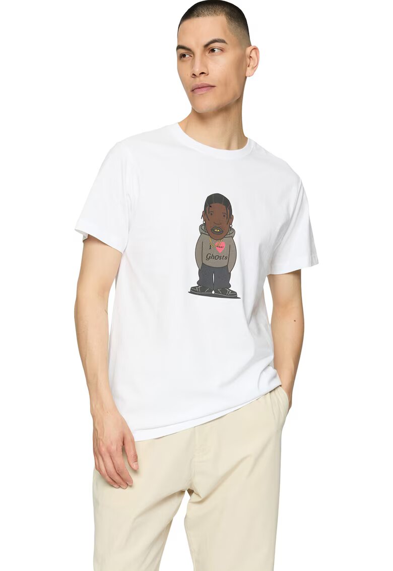 Mister tee Tricou cu imprimeu grafic - Alb/Maro/Gri