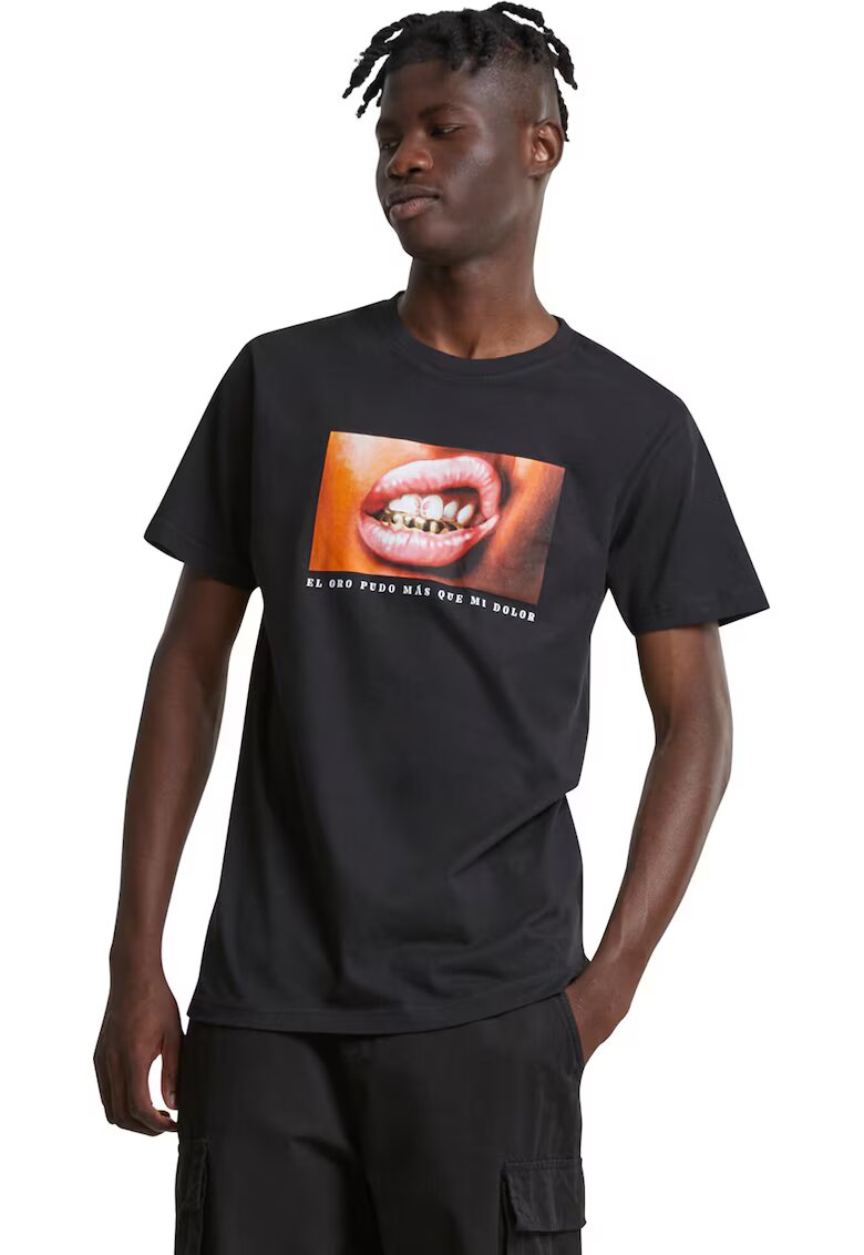 Mister tee Tricou cu imprimeu poza - Negru/Portocaliu/Roz