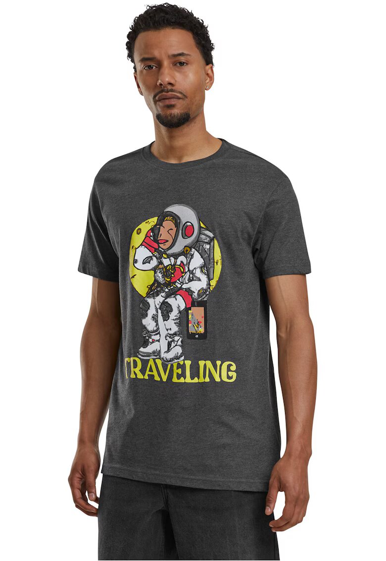 Mister tee Tricou de bumbac cu astronaut - Galben/Gri inchis