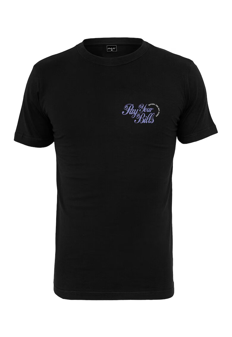 Mister tee Tricou de bumbac cu decolteu la baza gatului si imprimeu grafic - Negru