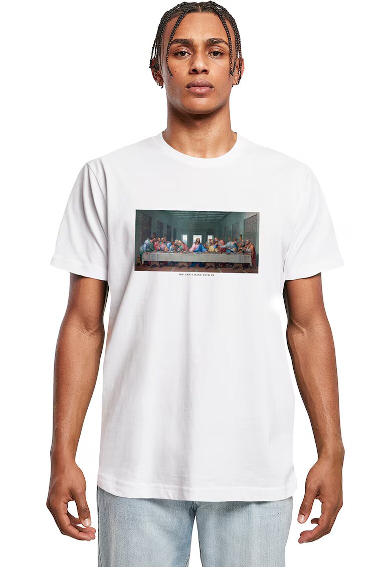 Mister tee Tricou de bumbac cu imprimeu foto - Alb/Albastru petrol
