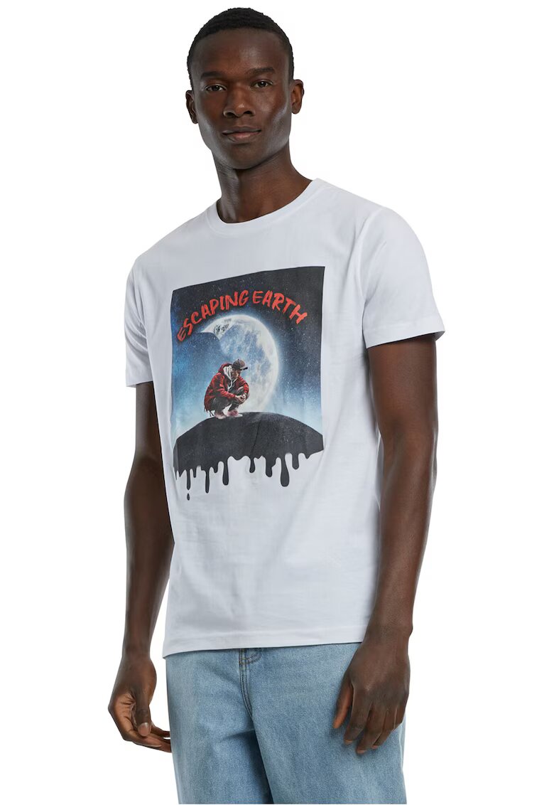 Mister tee Tricou de bumbac cu imprimeu grafic - Gri/Alb optic