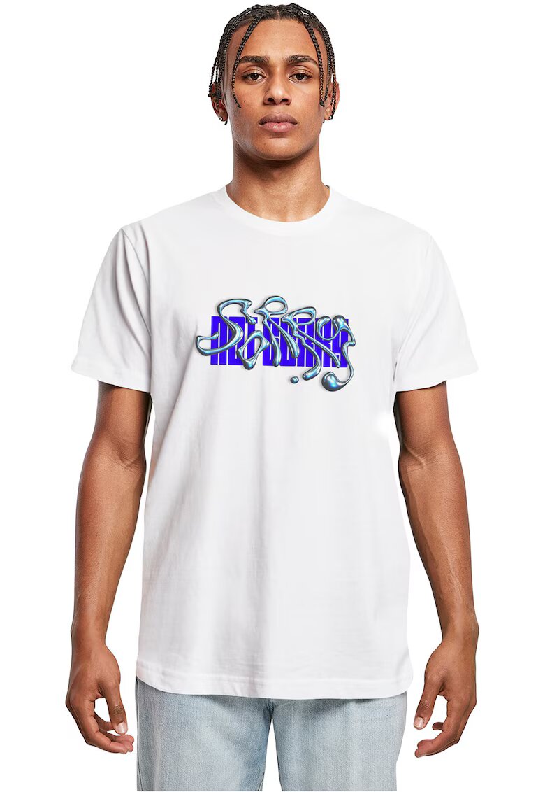 Mister tee Tricou de bumbac cu text - Alb/Albastru royal