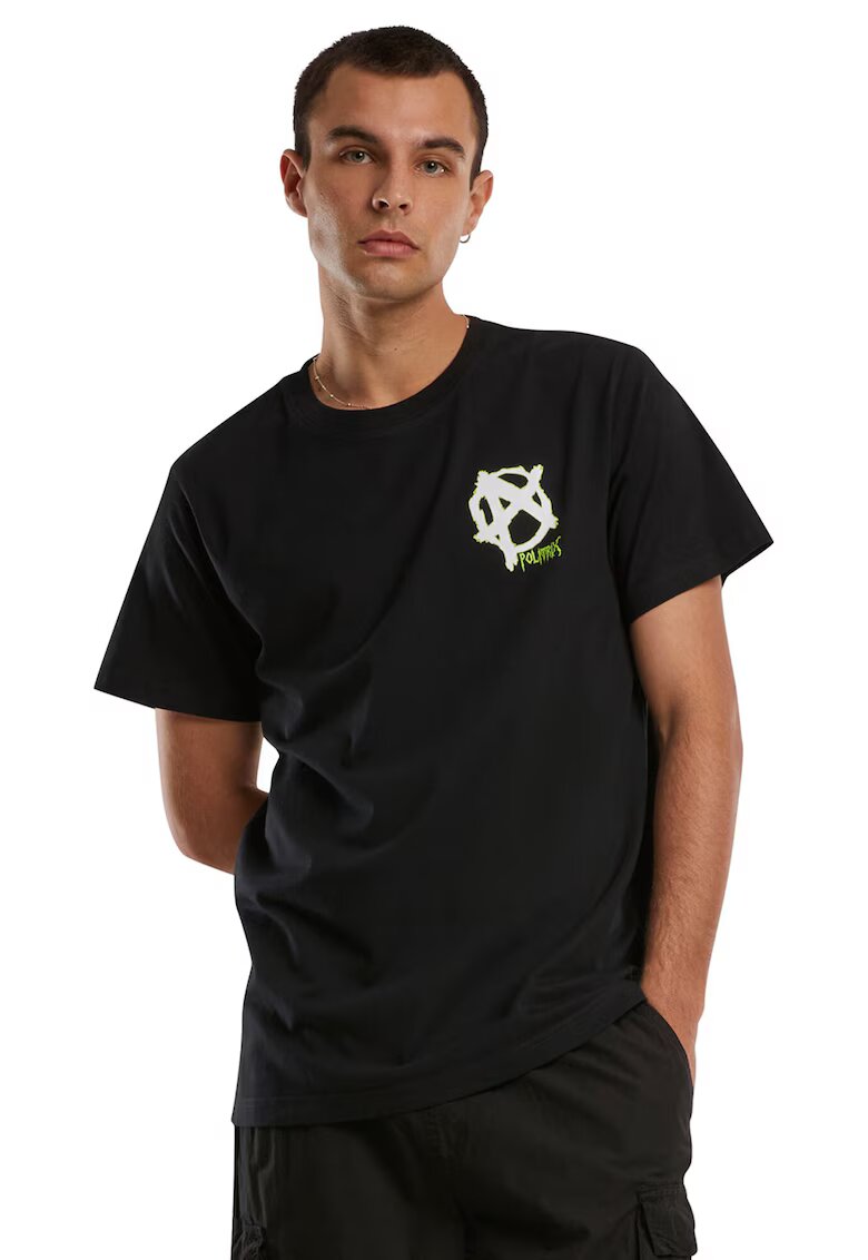 Mister tee Tricou din bumbac cu decolteu la baza gatului - Negru