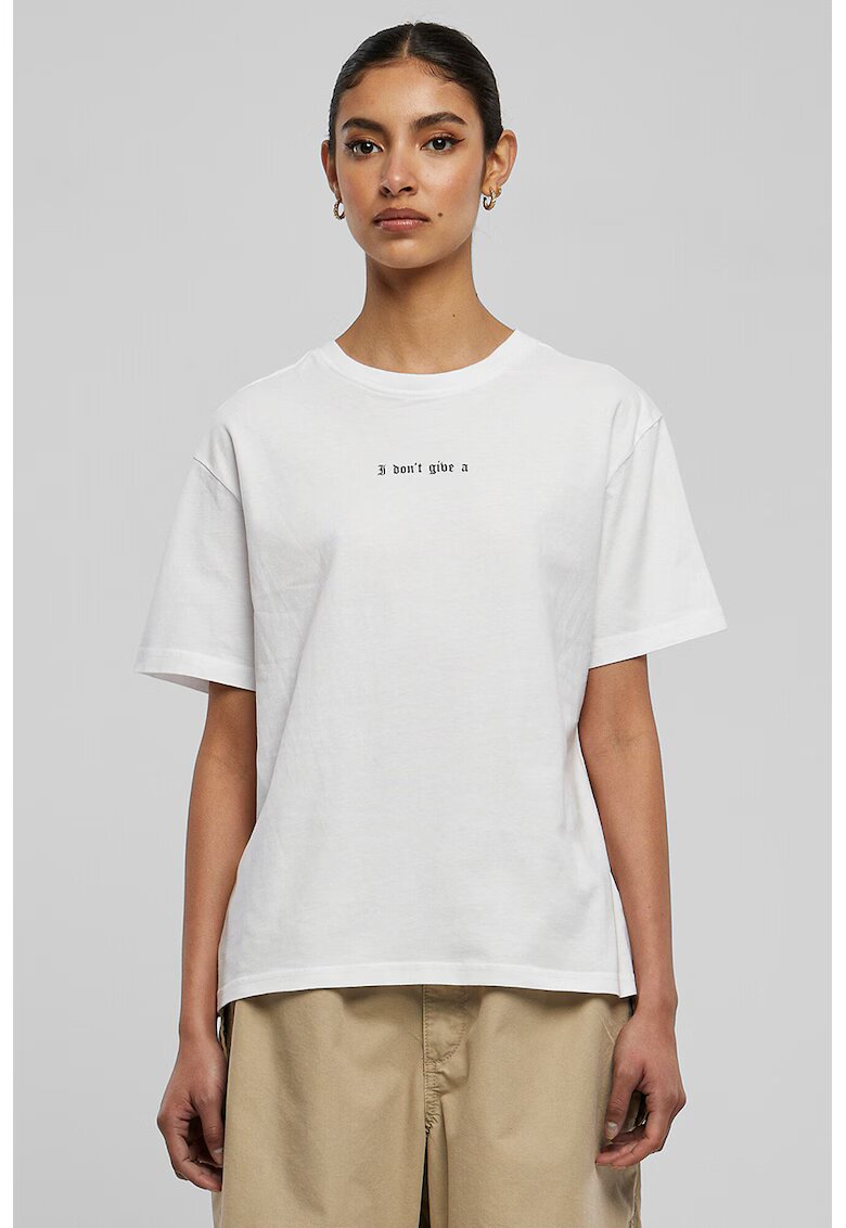 Mister tee Tricou din bumbac cu imprimeu grafic pe partea din spate - Alb/Gri deschis