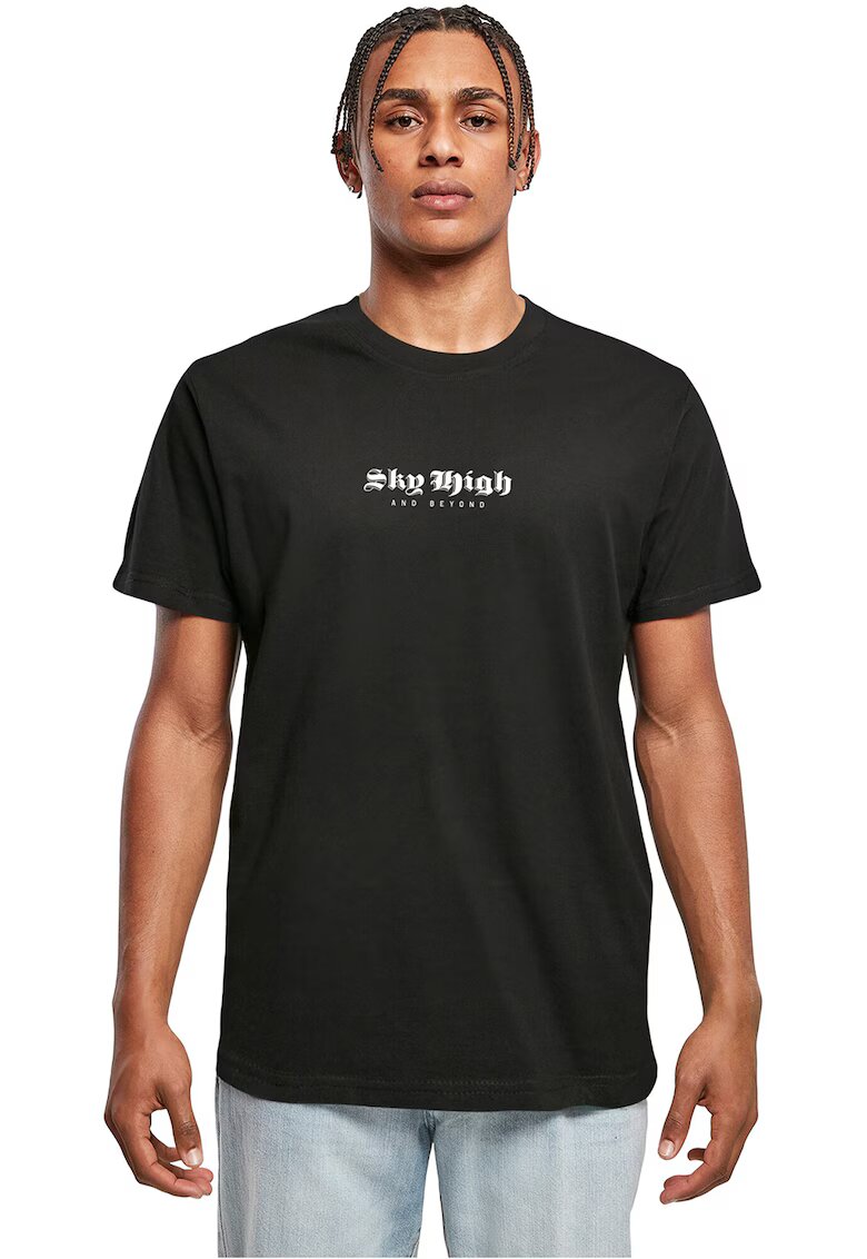 Mister tee Tricou din bumbac cu imprimeu - Negru/Alb murdar