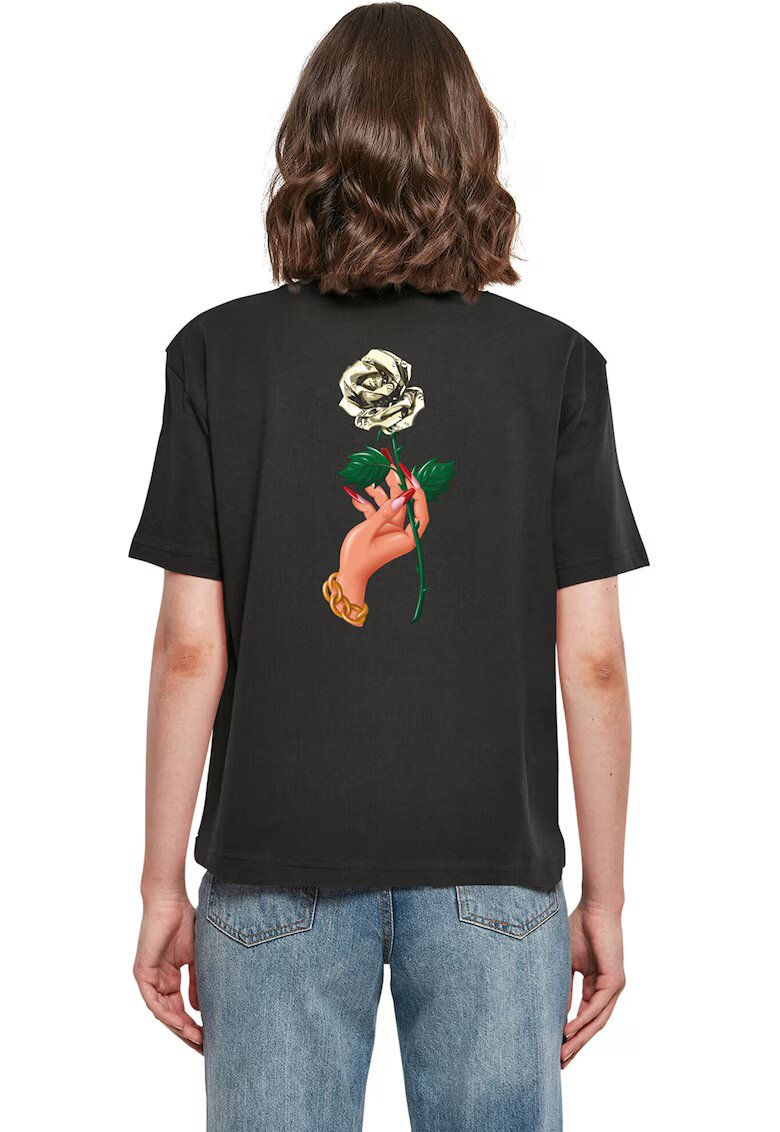 Mister tee Tricou din bumbac cu imprimeu pe partea din spate - Negru