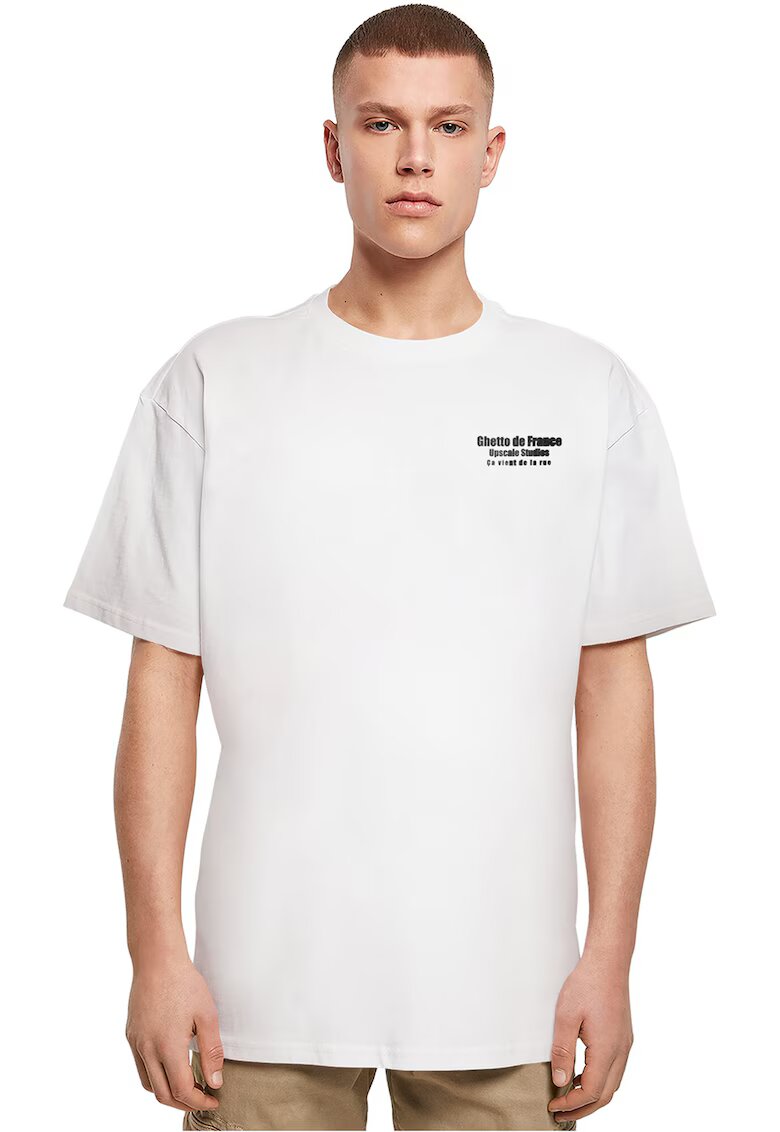 Mister tee Tricou din bumbac cu imprimeu text - Alb/Negru