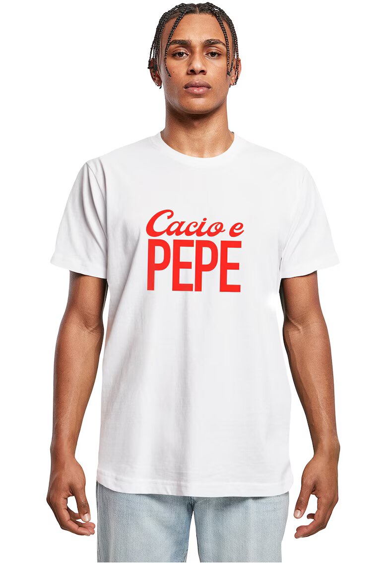 Mister tee Tricou din bumbac cu imprimeu text - Rosu/Alb