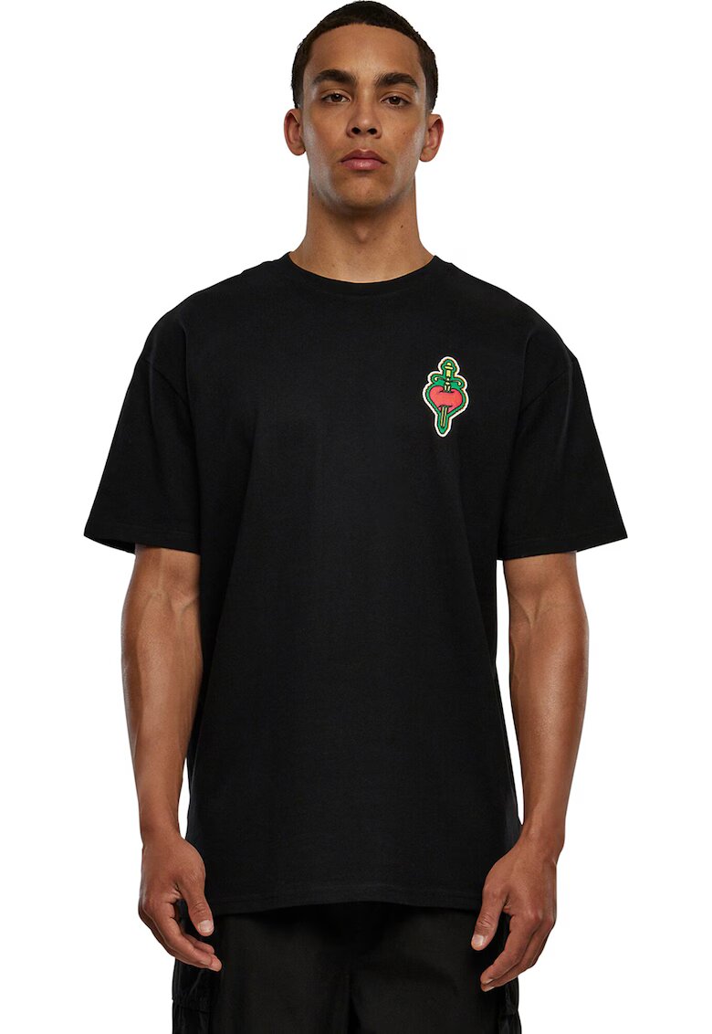 Mister tee Tricou din bumbac cu imprimeu - Verde/Negru/Alb murdar