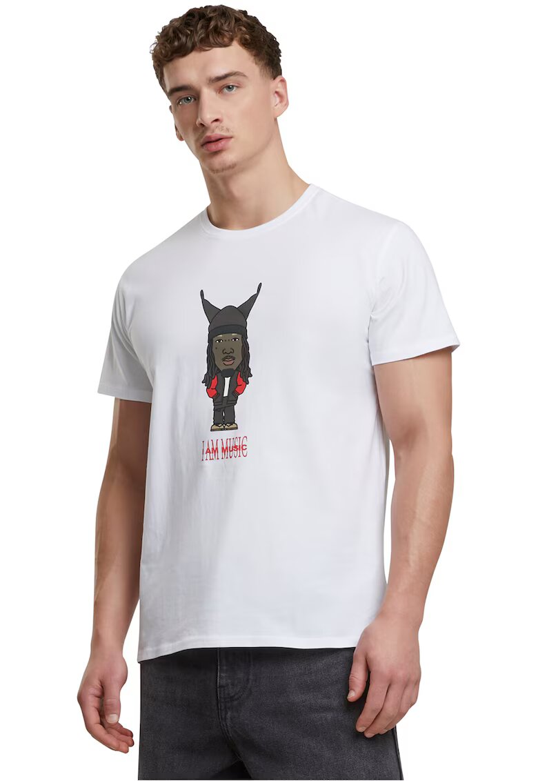 Mister tee Tricou slim-fit cu imprimeu grafic - Rosu/Alb/Gri antracit