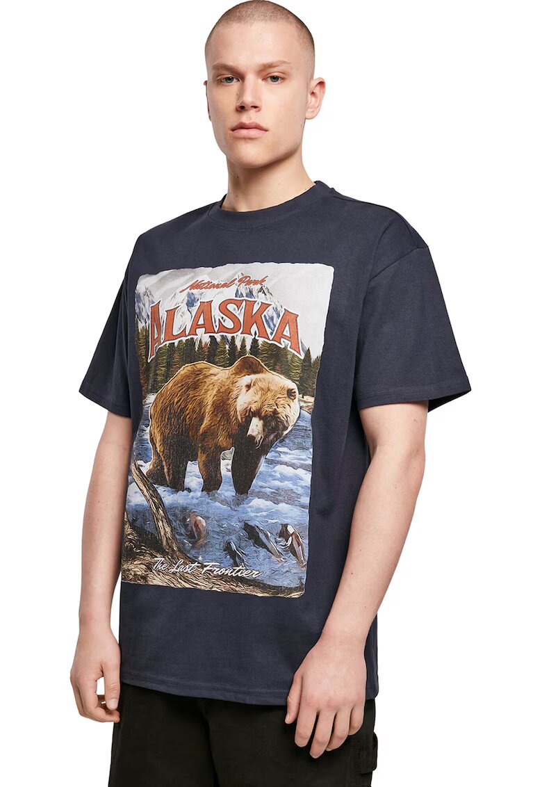 Mister tee Tricou unisex cu imprimeu foto - Maro/Albastru ultramarin/Caramiziu