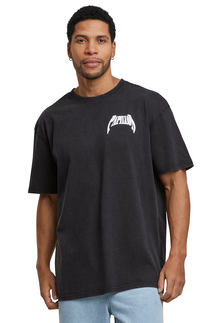 Mister tee Tricou unisex cu imprimeu grafic - Alb/Negru stins/Albastru