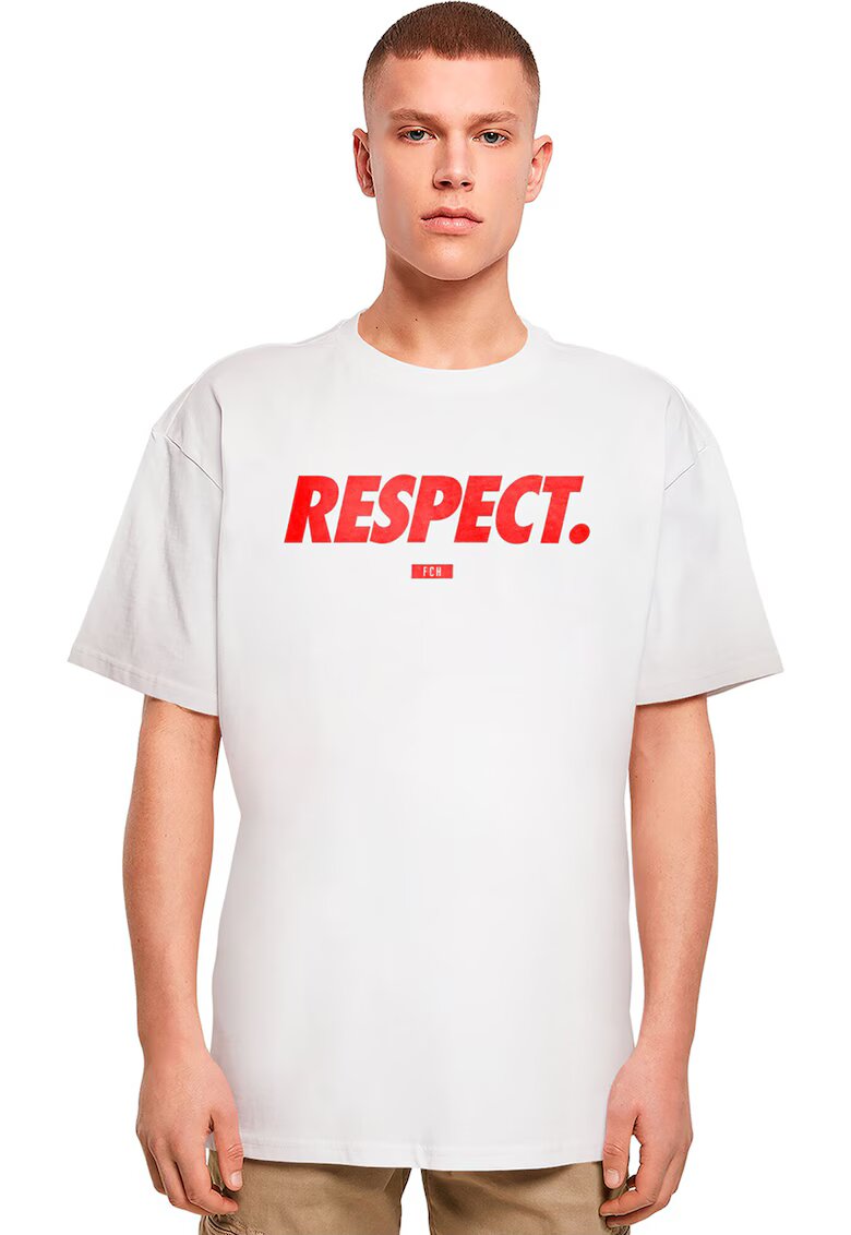 Mister tee Tricou unisex cu imprimeu text - Alb/Rosu vermillion