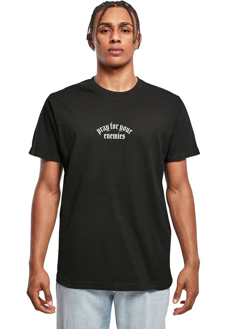 Mister tee Tricou unisex cu imprimeu text - Rosu/Negru/Galben