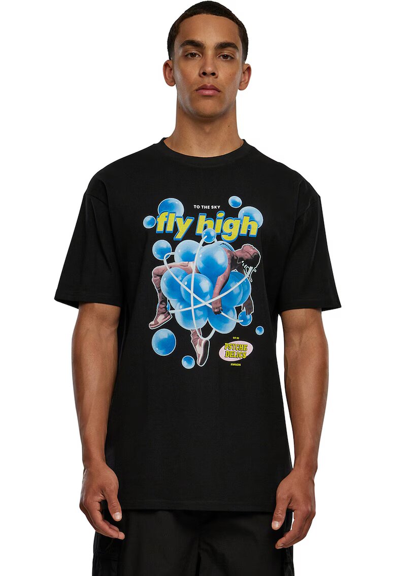 Mister tee Tricou unisex cu model - Negru/Galben pai/Albastru