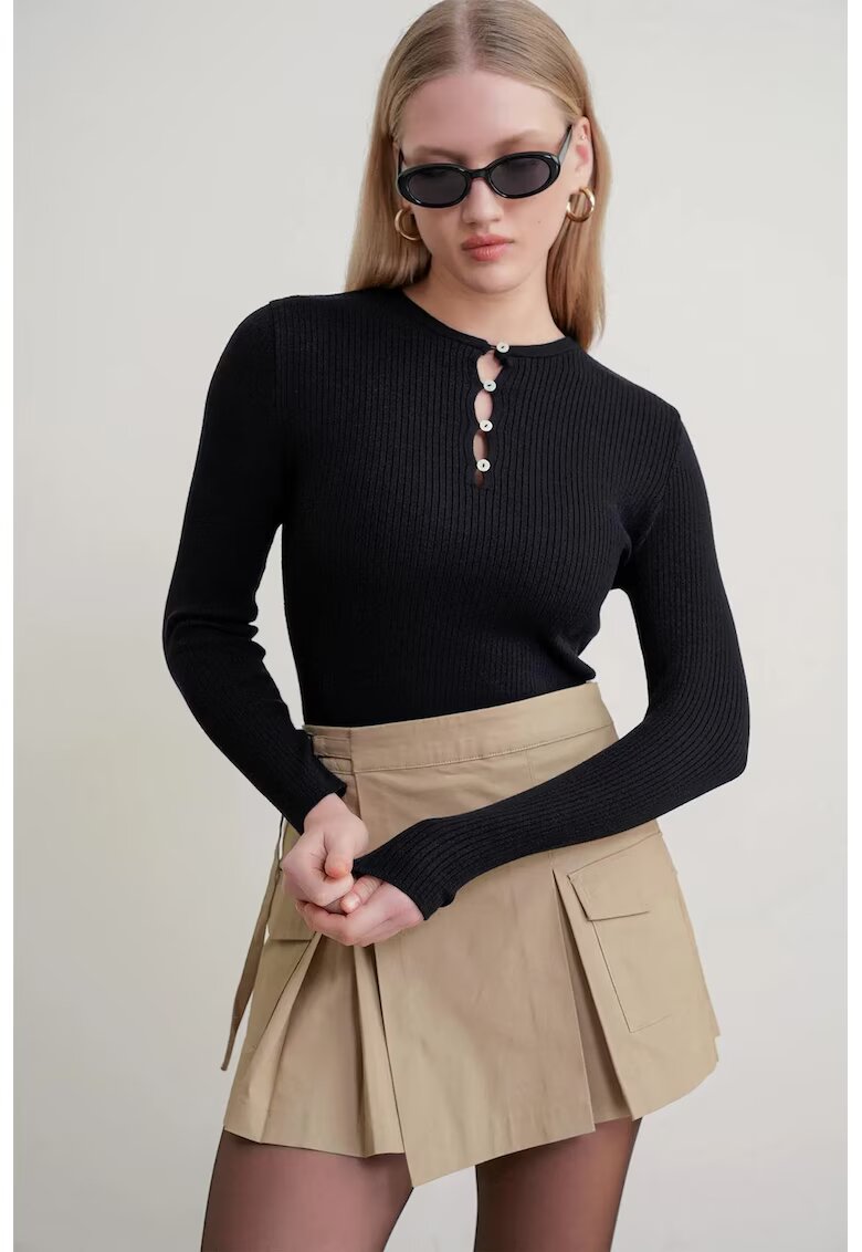 Mixray Bluza dama - slim fit - negru - tricot