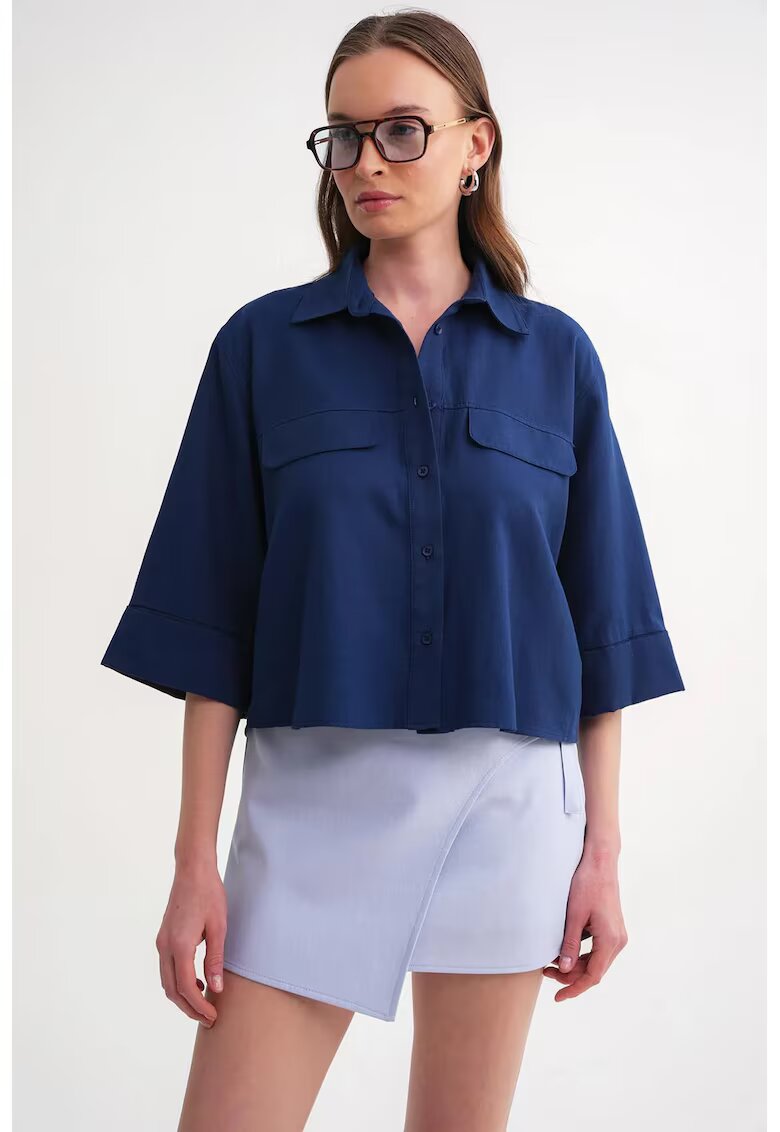 Mixray Camasa dama - camasa scurta - bumbac - albastru marin
